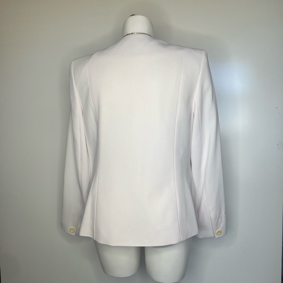 Karen Scott Women's One Button V-Neck Blazer White Size 16 100% Polyester - Picture 3 of 6